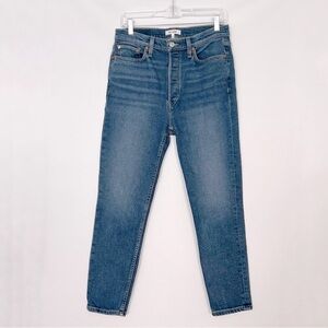 RE/DONE 90s High Rise Ankle Crop Jeans Cadet Indigo Size 29